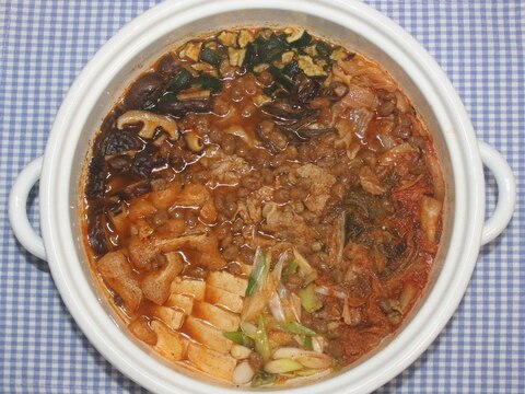 おいしい☆韓国料理☆乾燥納豆でチョングッチャン鍋